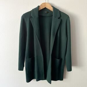 J. Crew Sophie Wool-Blend Open Front Sweater-Blazer Forest Green Women’s Medium